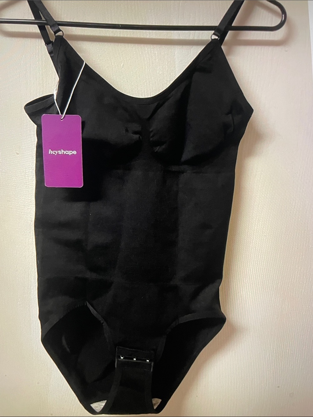 Black One-Piece Bodysuit with Adjustable Straps